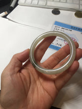 Load image into Gallery viewer, 54mm Certified type A 100% Natural light green dark green floating seaweed round cut Jadeite bangle PC138-6617
