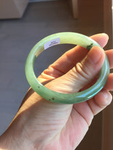 Load image into Gallery viewer, 52.4mm Certified Type A 100% Natural Oily Dark Green Gray Black(油青) Oval Jadeite Jade Bangle PH260-7132
