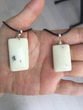 Load image into Gallery viewer, 100% natural light yellow/brown soap shape square nephrite jade safe and sound pendant group HT37
