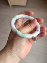 Load image into Gallery viewer, 54.3mm Certified Type A 100% Natural light green purple(春带彩) round cut jadeite Jade bangle AA82-4936
