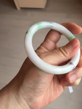Load image into Gallery viewer, 54.3mm Certified Type A 100% Natural light green purple(春带彩) round cut jadeite Jade bangle AA82-4936
