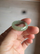 Load image into Gallery viewer, 22mm size12 3/4 100% natural type A icy watery light green/gray jadeite jade band ring AZ96

