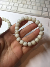Load image into Gallery viewer, 10x8mm 100% Natural beige white brown vintage style  flying dandelions Osmanthus fragrans cake(桂花糕) nephrite Jade bead bracelet HT123
