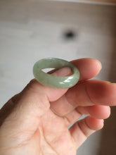 Load image into Gallery viewer, 22mm size12 3/4 100% natural type A icy watery light green/gray jadeite jade band ring AZ96
