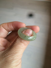 Load image into Gallery viewer, 22mm size12 3/4 100% natural type A icy watery light green/gray jadeite jade band ring AZ96
