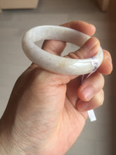 Load image into Gallery viewer, 46-48mm certified Type A 100% Natural light purple/brown/white/black kids oval Jadeite Jade bangle Group F98
