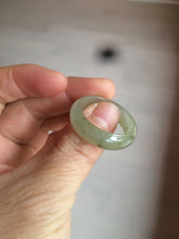 Load image into Gallery viewer, 22mm size12 3/4 100% natural type A icy watery light green/gray jadeite jade band ring AZ96
