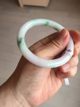 Load image into Gallery viewer, 54.3mm Certified Type A 100% Natural light green purple(春带彩) round cut jadeite Jade bangle AA82-4936
