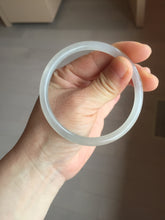 Load image into Gallery viewer, 58.8mm Certified 100% Natural light yellow/gray slim nephrite jade bangle HN72-9229
