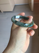 Load image into Gallery viewer, 56.8mm Certified 100% natural Type A oily dark green/gray (老油青) jadeite jade bangle PA78-6284
