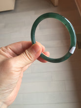 Load image into Gallery viewer, 54mm Certified Type A 100% Natural dark green/blue/gray Guatemala slim round cut Jadeite bangle PC184-0790
