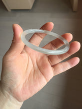 Load image into Gallery viewer, 58.8mm Certified 100% Natural light yellow/gray slim nephrite jade bangle HN72-9229
