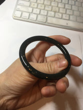 Load image into Gallery viewer, 56.3mm 100% Natural dark green/black meteorite Stellar Night sky slim round cut nephrite bangle HN59-0758
