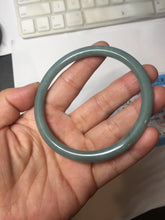 Load image into Gallery viewer, 63mm Certified Type A 100% Natural Light Blue Green Gray Ru Kiln Sky Celadon Blue (汝窑天青蓝) Guatemala Jadeite Jade Slim Round Bangle BS172-8648
