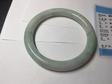 Load image into Gallery viewer, 75.7mm certified Type A 100% Natural sunny green/light green round cut plus size Jadeite Jade bangle AY100-9626

