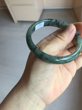 Load image into Gallery viewer, 56.8mm Certified 100% natural Type A oily dark green/gray (老油青) jadeite jade bangle PA78-6284
