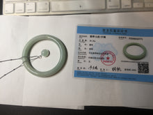 Load image into Gallery viewer, 53.5mm certified 100% natural Type A light green round cut jadeite jade bangle BP161-2771
