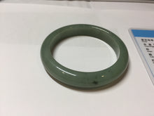 Load image into Gallery viewer, 卖了 55mm Certified Type A 100% Natural Oily Dark Green Gray Black(油青) Jadeite Jade Bangle PH258-7155
