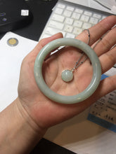 Load image into Gallery viewer, 53.5mm certified 100% natural Type A light green round cut jadeite jade bangle BP161-2771
