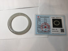 Load image into Gallery viewer, 50.8mm Certified 100% Natural icy white gray with flying snow nephrite jade bangle HN46-9154
