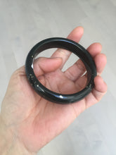 Load image into Gallery viewer, 60.4mm 100% Natural dark green/black meteorite Stellar Night sky broad style nephrite Jade bangle HF117-1025
