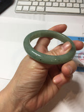 Load image into Gallery viewer, 卖了 55mm Certified Type A 100% Natural Oily Dark Green Gray Black(油青) Jadeite Jade Bangle PH258-7155
