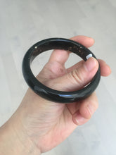 Load image into Gallery viewer, 60.4mm 100% Natural dark green/black meteorite Stellar Night sky broad style nephrite Jade bangle HF117-1025
