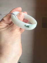 Load image into Gallery viewer, 52.5mm Certificated  Type A100% green/white thin Jadeite Jade bangle F10-1164
