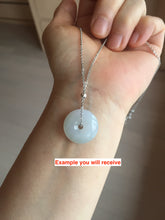 Load image into Gallery viewer, 15-19mm Type A 100% Natural light green purple white Jadeite Safety Guardian Button donuts pendant PH48 Add on item.
