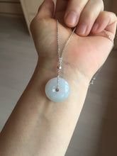 Load image into Gallery viewer, 15-19mm Type A 100% Natural light green purple white Jadeite Safety Guardian Button donuts pendant PH48 Add on item.
