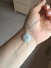 Load image into Gallery viewer, 15-19mm Type A 100% Natural light green purple white Jadeite Safety Guardian Button donuts pendant PH48 Add on item.
