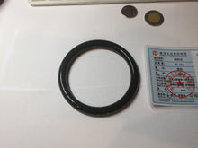 Load image into Gallery viewer, 61.5mm 100% Natural dark green/black meteorite Stellar Night sky slim round cut nephrite bangle HN61-0753
