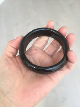 Load image into Gallery viewer, 58mm 100% Natural dark green/black meteorite Stellar Night sky broad style nephrite Jade bangle HF116-1263
