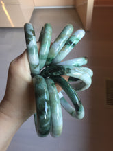 Load image into Gallery viewer, 53-62mm Certified type A 100% Natural deep mottled green green/yellow/brown jungle camouflage color Jadeite bangle group GL29
