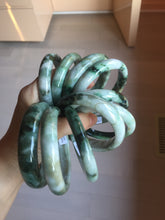 Load image into Gallery viewer, 53-62mm Certified type A 100% Natural deep mottled green green/yellow/brown jungle camouflage color Jadeite bangle group GL29
