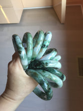 Load image into Gallery viewer, 53-62mm Certified type A 100% Natural deep mottled green green/yellow/brown jungle camouflage color Jadeite bangle group GL29
