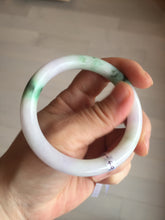 Load image into Gallery viewer, 54mm Certified Type A 100% Natural light green purple(春带彩) round cut jadeite Jade bangle AA84-4939
