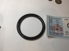 Load image into Gallery viewer, 61.5mm 100% Natural dark green/black meteorite Stellar Night sky slim round cut nephrite bangle HN62-0751
