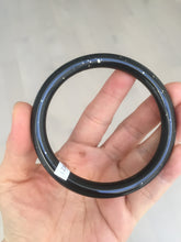 Load image into Gallery viewer, 61.4mm certified 100% Natural dark green/black meteorite Stellar Night sky slim round cut nephrite bangle HF114-1255
