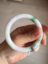 Load image into Gallery viewer, 54mm Certified Type A 100% Natural light green purple(春带彩) round cut jadeite Jade bangle AA84-4939
