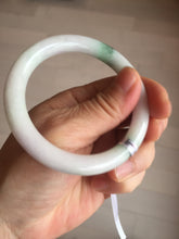 Load image into Gallery viewer, 54mm Certified Type A 100% Natural light green purple(春带彩) round cut jadeite Jade bangle AA84-4939
