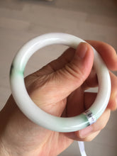 Load image into Gallery viewer, 54mm Certified Type A 100% Natural light green purple(春带彩) round cut jadeite Jade bangle AA84-4939
