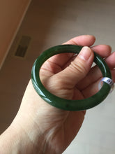 Load image into Gallery viewer, 59.3mm certified 100% Natural dark green/black nephrite (碧玉)  bangle HN50-0137
