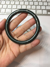 Load image into Gallery viewer, 60.5mm 100% Natural Dark Green/Black Meteorite Star Night Sky Galaxy Nephrite Bangle HT171-0553

