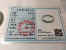 Load image into Gallery viewer, 54mm certified Type A 100% Natural light green thin style Jadeite jade bangle PJ128-0201
