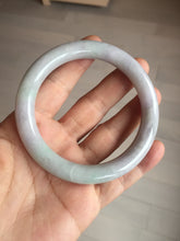 Load image into Gallery viewer, 58.5mm certified type A 100% Natural  light green/purple round cut Jadeite Jade bangle BM83-0021
