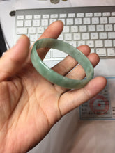 Load image into Gallery viewer, 54mm certified Type A 100% Natural light green thin style Jadeite jade bangle PJ128-0201
