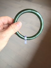 Load image into Gallery viewer, 60.6mm certified 100% Natural dark green/black nephrite (碧玉)  bangle HN49-1582
