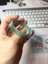 Load image into Gallery viewer, 54mm certified Type A 100% Natural light green thin style Jadeite jade bangle PJ128-0201
