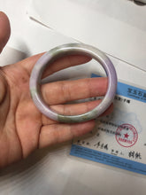 Load image into Gallery viewer, 50mm certified  100% natural Type A brown green/purple oval  jadeite jade bangle PB161-1095
